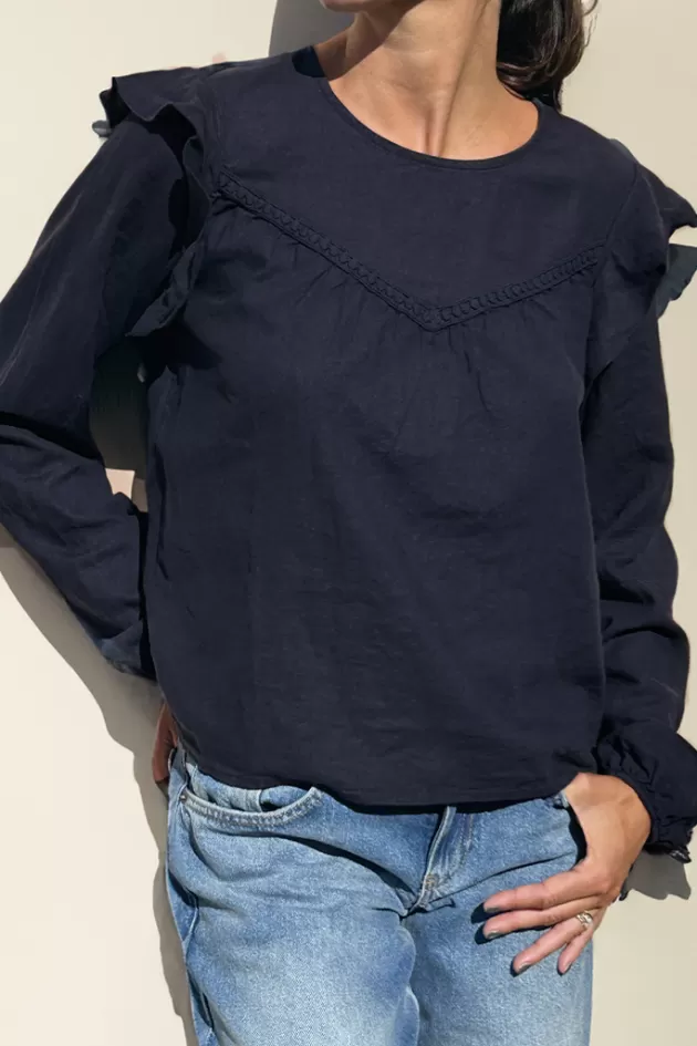 Subdued Bluse mit Ru00fcschen