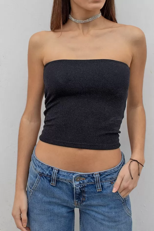 Subdued Lurex Bandeau Top