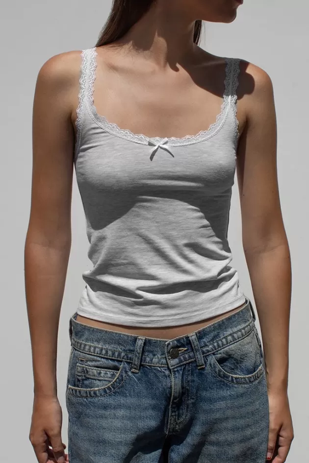 Subdued Tanktop mit Schleife und Spitze