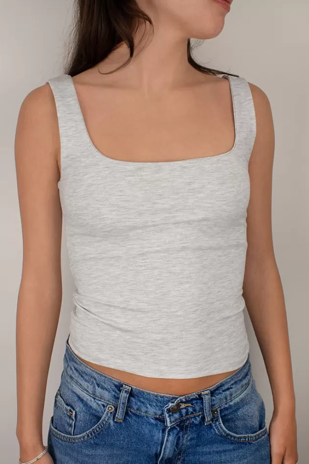 Subdued Top quadratischem Ausschnitt