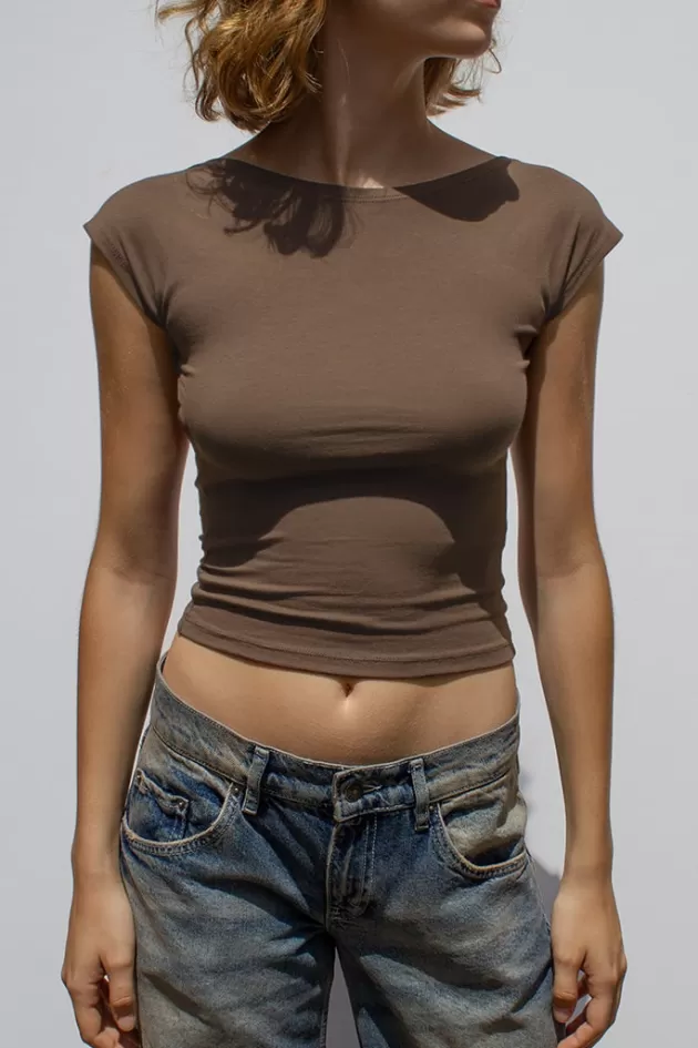 Subdued T-shirt U-Boot-Ausschnitt